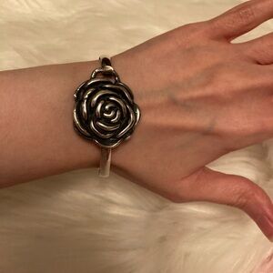 Sterling Silver Flower Cuff